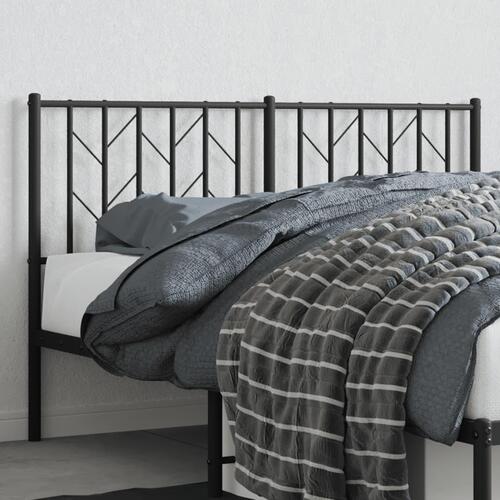 Sengegavl 140 cm metal sort