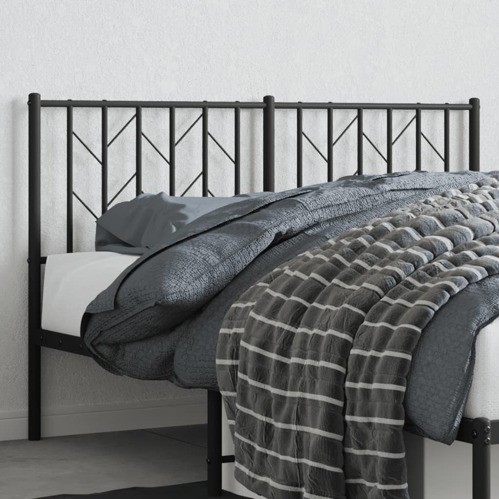 Sengegavl 140 cm metal sort