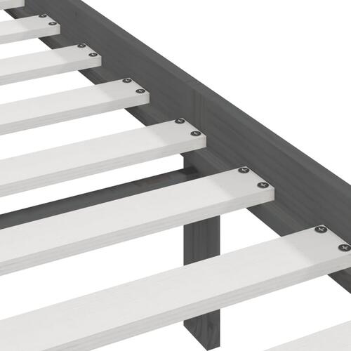 Sengeramme 150x200 cm kingsize massivt fyrretræ grå