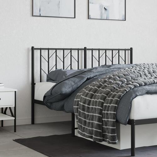 Sengegavl 140 cm metal sort