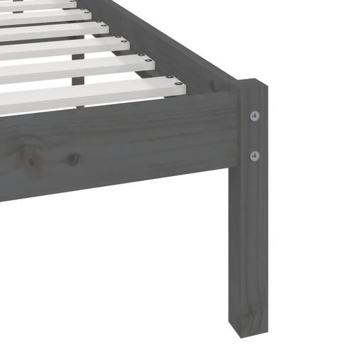 Sengeramme 150x200 cm kingsize massivt fyrretræ grå