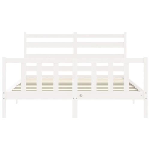Sengeramme uden madras 160x200 cm massivt fyrretræ hvid