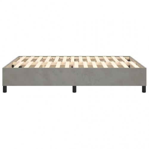 Boxspring sengeramme i fløjl - lysegrå 140 x 200 cm