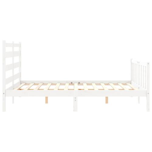 Sengeramme uden madras 160x200 cm massivt fyrretræ hvid