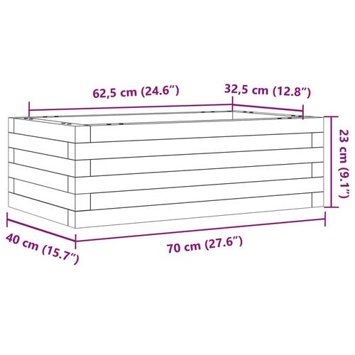 Plantekasse 70x40x23 cm imprægneret fyrretræ