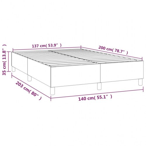 Boxspring sengeramme i fløjl - lysegrå 140 x 200 cm