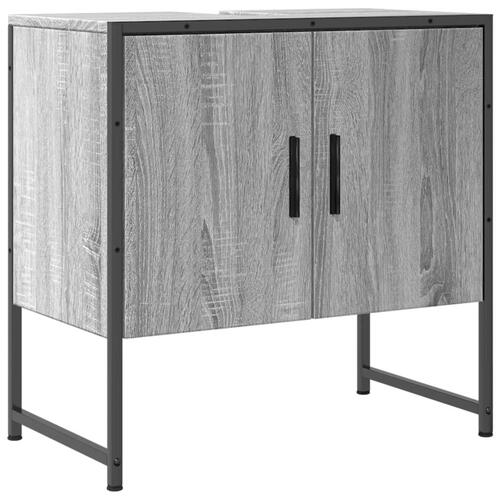 Underskab til vask 60x33x60 cm konstrueret træ grå sonoma-eg