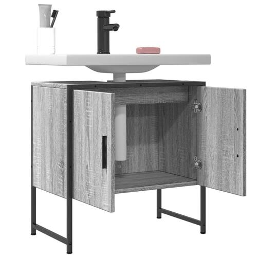 Underskab til vask 60x33x60 cm konstrueret træ grå sonoma-eg