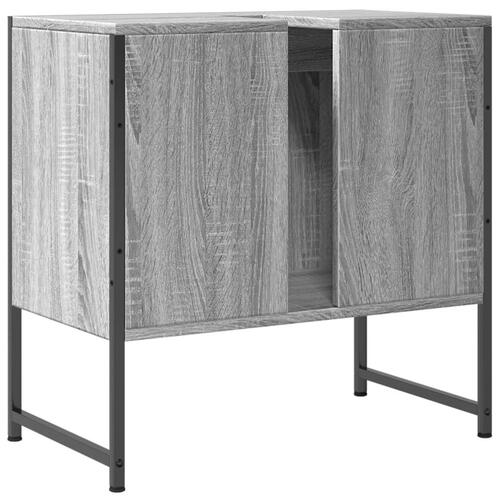 Underskab til vask 60x33x60 cm konstrueret træ grå sonoma-eg