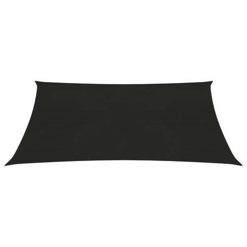Solsejl 2x2,5 m 160 g/m² HDPE sort