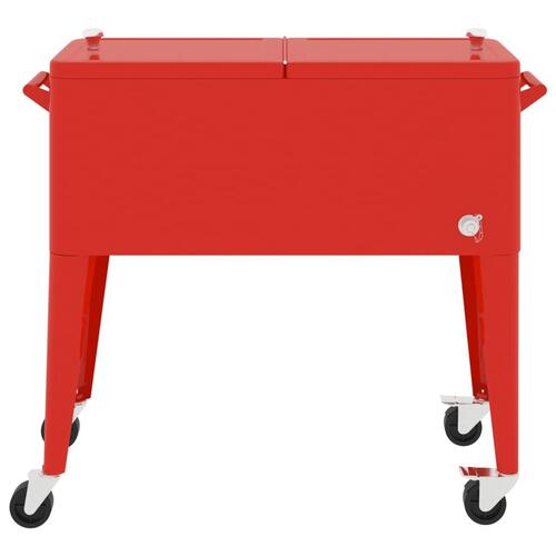 Kølevogn med hjul 92x43x89 cm rød