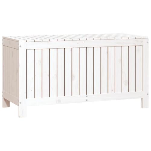 Opbevaringskasse til haven 115x49x60 cm massivt fyrretræ hvid