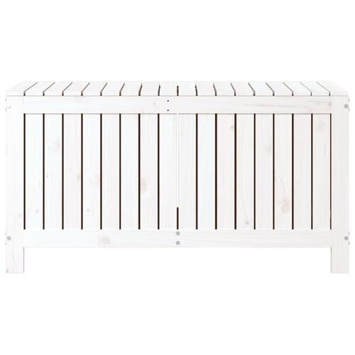 Opbevaringskasse til haven 115x49x60 cm massivt fyrretræ hvid