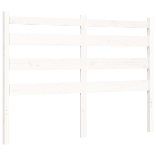 Sengeramme med sengegavl 140x200 cm massivt træ hvid