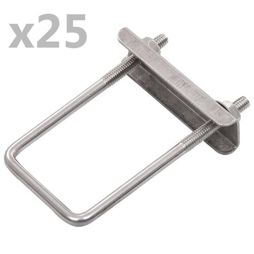 U-formet forbindelsesklemme til hegn 25 sæt 60 x 40 mm