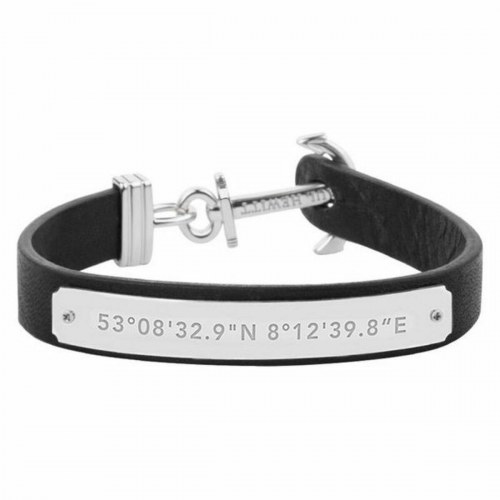 Paul Hewitt armbånd til mænd i læder - sort, 19,5 cm (PH-MSC-S-B)