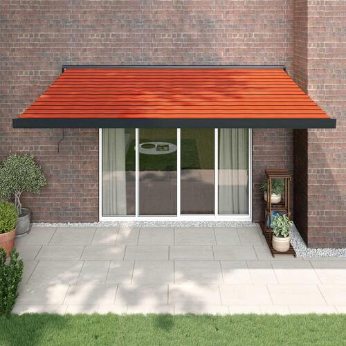 Foldemarkise 4,5x3 m stof og aluminium orange og brun