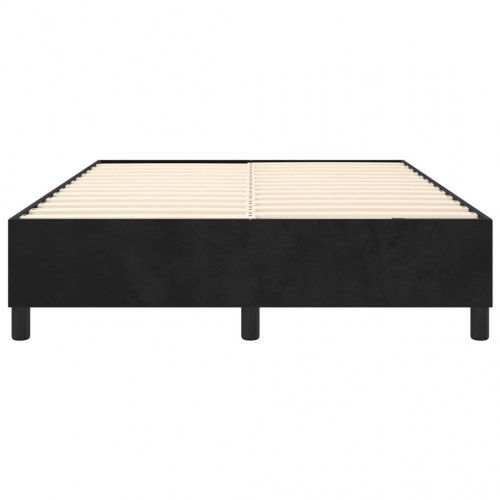Boxspring sengeramme i fløjl - sort 140×200 cm
