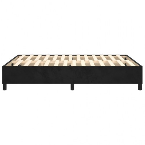 Boxspring sengeramme i fløjl - sort 140×200 cm