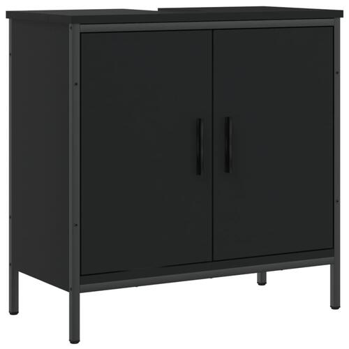 Underskab til håndvask 60x30x60 cm konstrueret træ sort