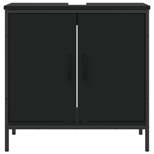 Underskab til håndvask 60x30x60 cm konstrueret træ sort