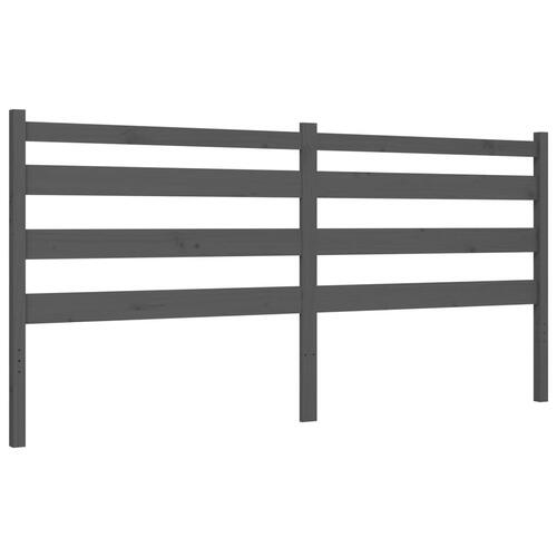 Sengeramme med sengegavl 180x200 cm massivt træ grå