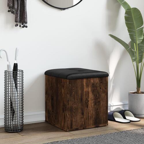 Skobænk 42x42x45 cm konstrueret træ røget egetræsfarve