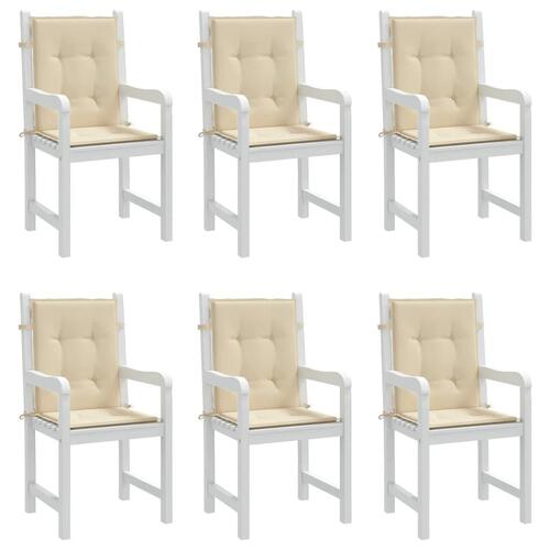 Stolehynde m. lav ryg 6 stk. 100x50x3 cm oxfordstof beige