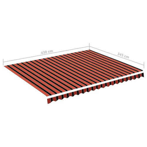 Udskiftningsdug til markise 4,5x3,5 m orange og brun