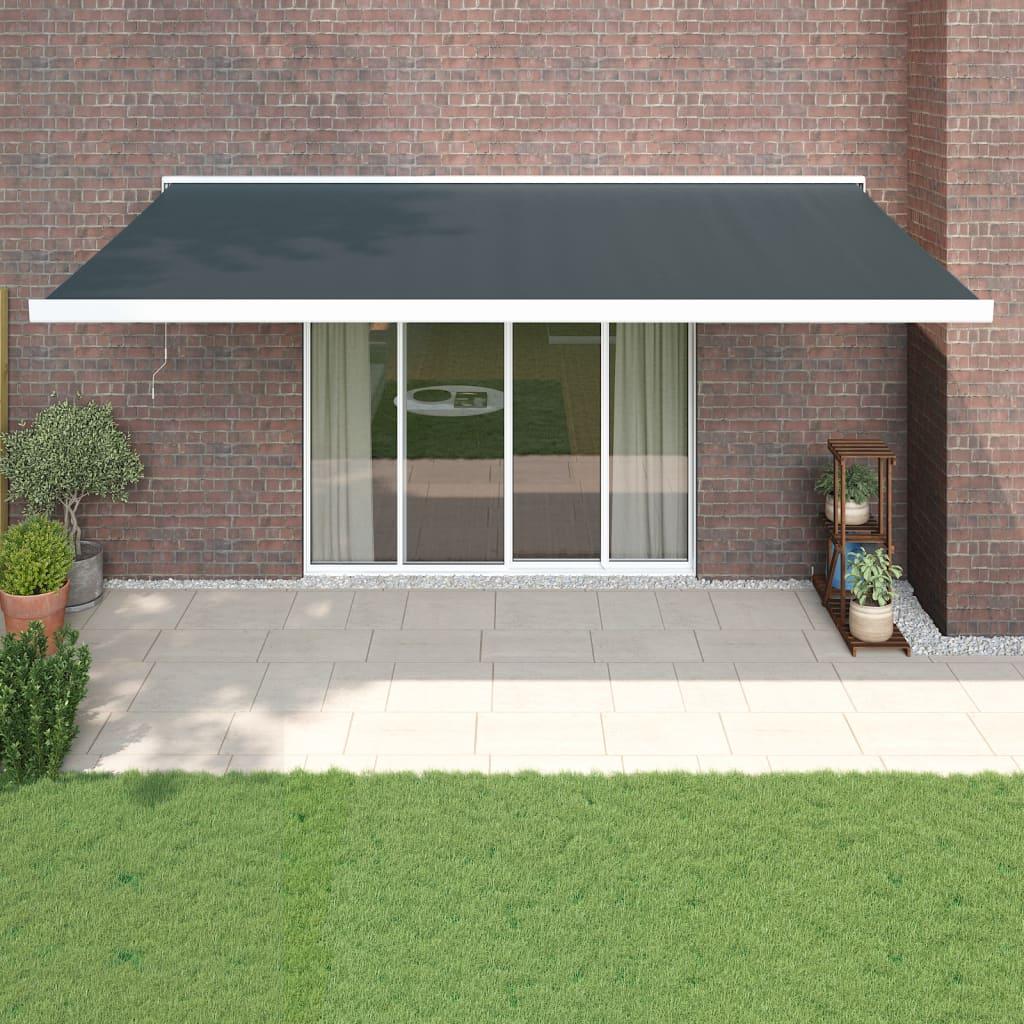 Foldemarkise 5x3 m stof og aluminium antracitgrå billede