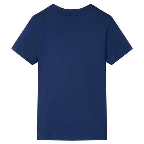Kortærmet T-shirt til børn str. 128 mørk mørkeblå
