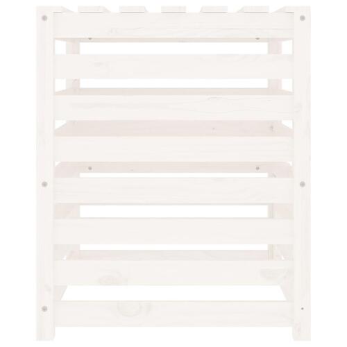 Kompostbeholder 63,5x63,5x77,5 cm massivt fyrretræ Hvid