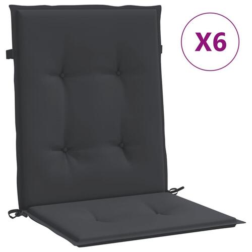 Stolehynde m. lav ryg 6 stk. 100x50x3 cm oxfordstof sort