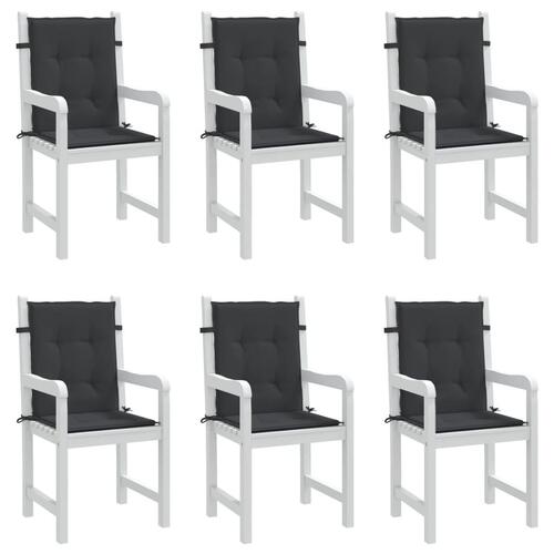 Stolehynde m. lav ryg 6 stk. 100x50x3 cm oxfordstof sort