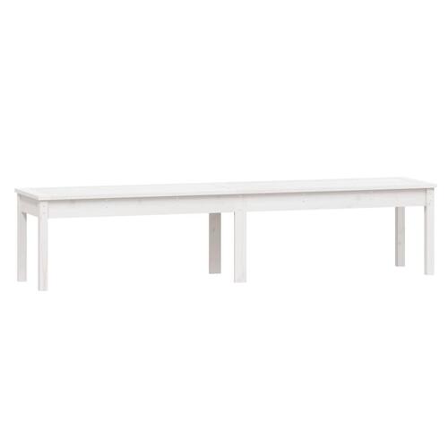 2-personers havebænk 203,5x44x45 cm massivt fyrretræ hvid