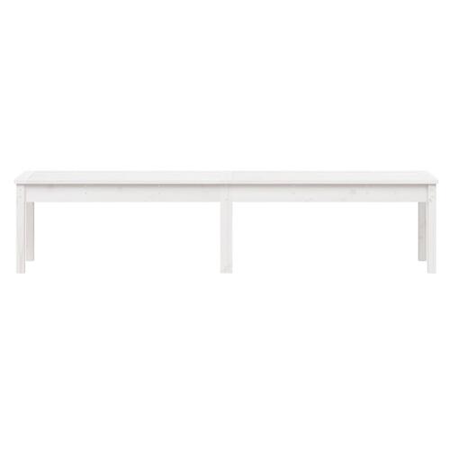 2-personers havebænk 203,5x44x45 cm massivt fyrretræ hvid