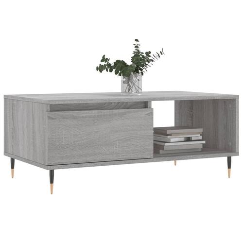Sofabord 90x50x36,5 cm konstrueret træ grå sonoma-eg