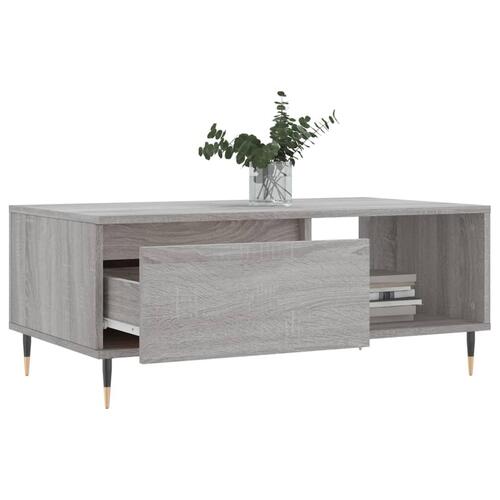 Sofabord 90x50x36,5 cm konstrueret træ grå sonoma-eg