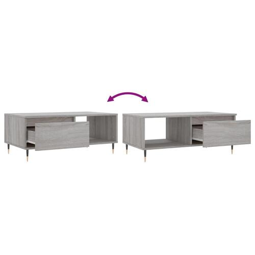 Sofabord 90x50x36,5 cm konstrueret træ grå sonoma-eg