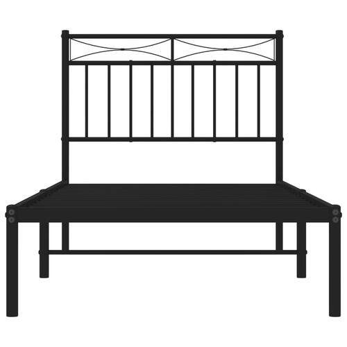 Sengeramme med sengegavl 90x190 cm metal sort
