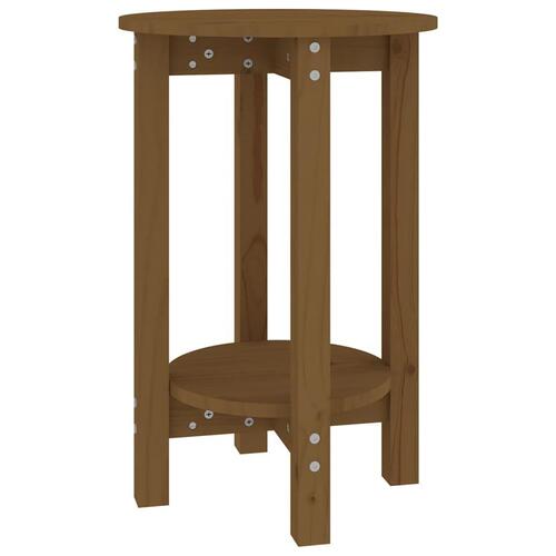 Sofabord Ø 55x60 cm massivt fyrretræ gyldenbrun