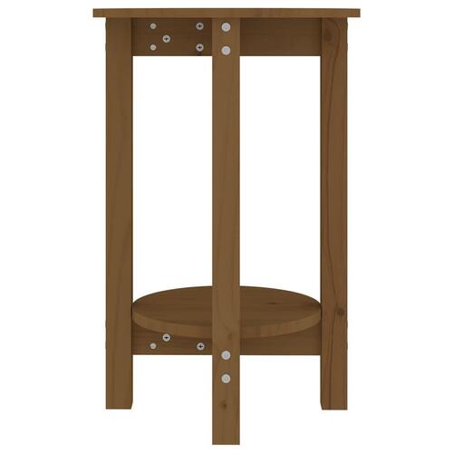 Sofabord Ø 55x60 cm massivt fyrretræ gyldenbrun