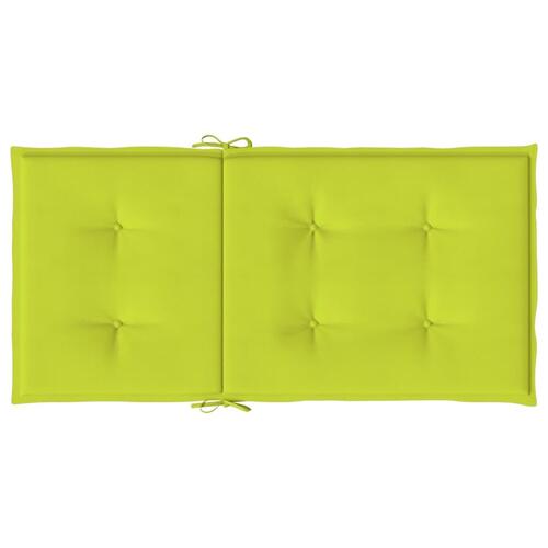 Stolehynde m. lav ryg 4 stk. 100x50x3 cm oxfordstof lysegrøn