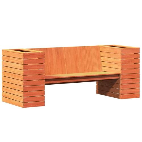 Bænk m. plantekasser 167,5x60x65 cm massivt fyrretræ gyldenbrun
