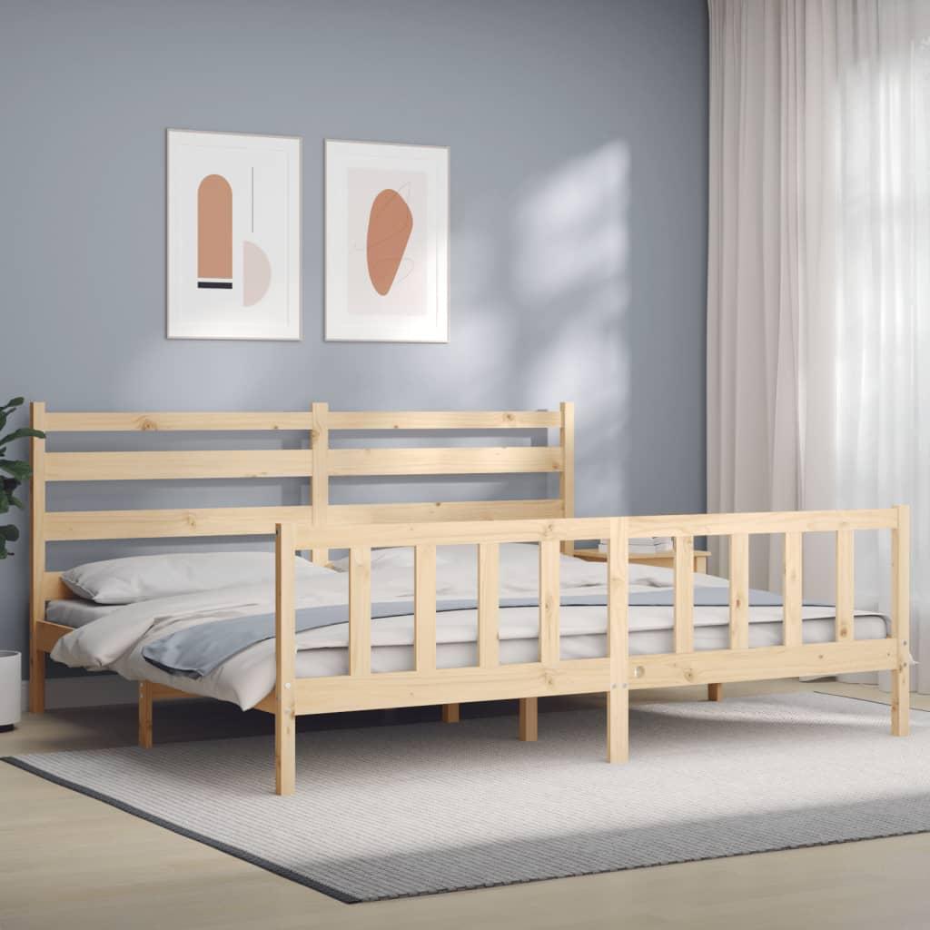 Sengeramme uden madras 200x200 cm massivt fyrretræ
