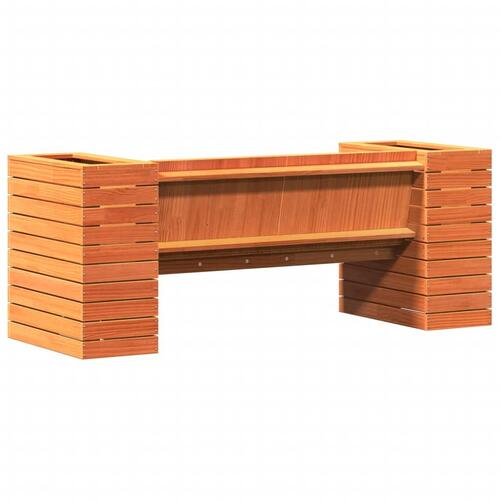 Bænk m. plantekasser 167,5x60x65 cm massivt fyrretræ gyldenbrun