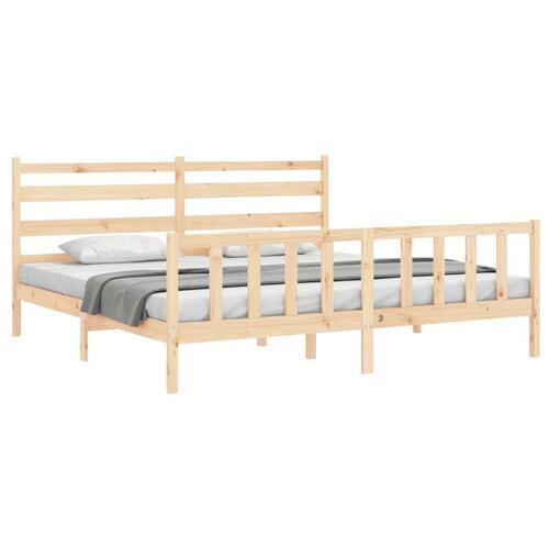 Sengeramme uden madras 200x200 cm massivt fyrretræ