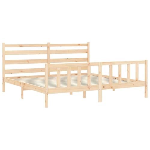 Sengeramme uden madras 200x200 cm massivt fyrretræ