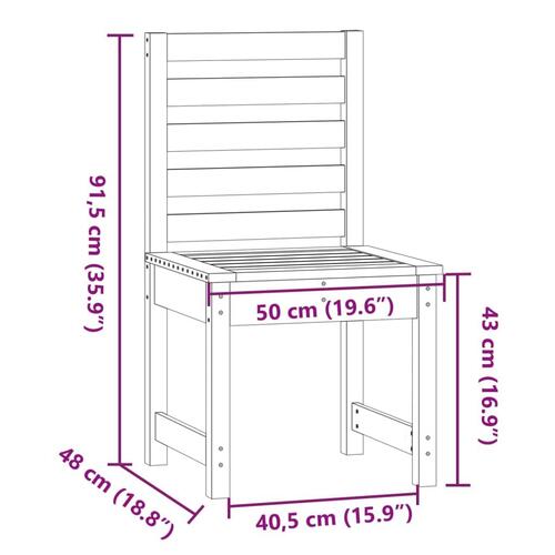 Havestole 2 stk. 50x48x91,5 cm massivt fyrretræ hvid