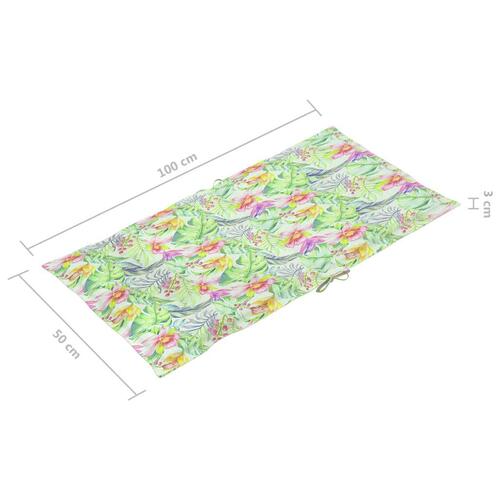 Hynder til havestole 4 stk. 100x50x4 cm bladmønster
